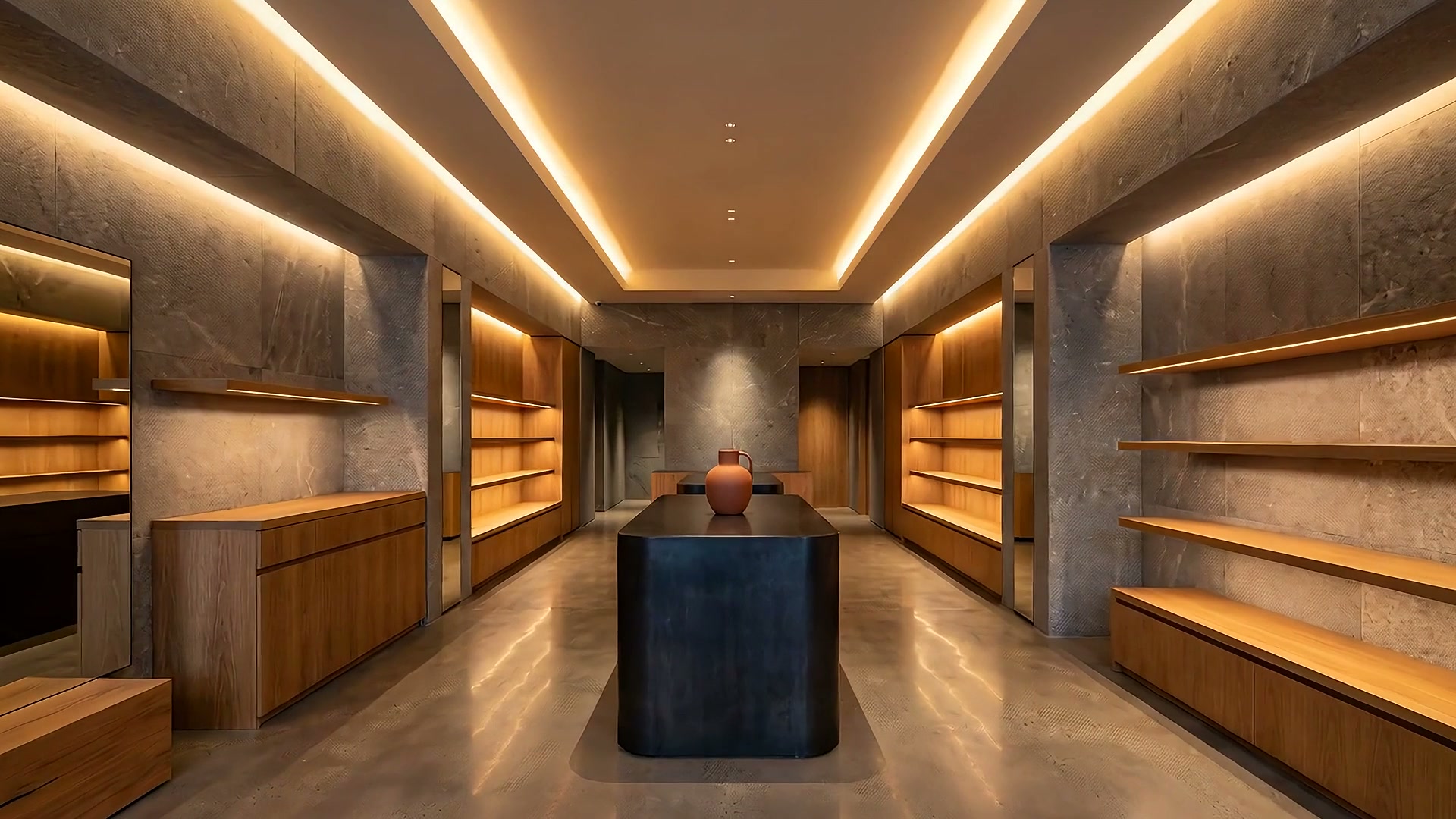 Finished interior